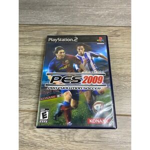 PES 2009 Pro Evolution Soccer Sony PlayStation 2 PS2 Konami SLUS 21821 CIB Messi